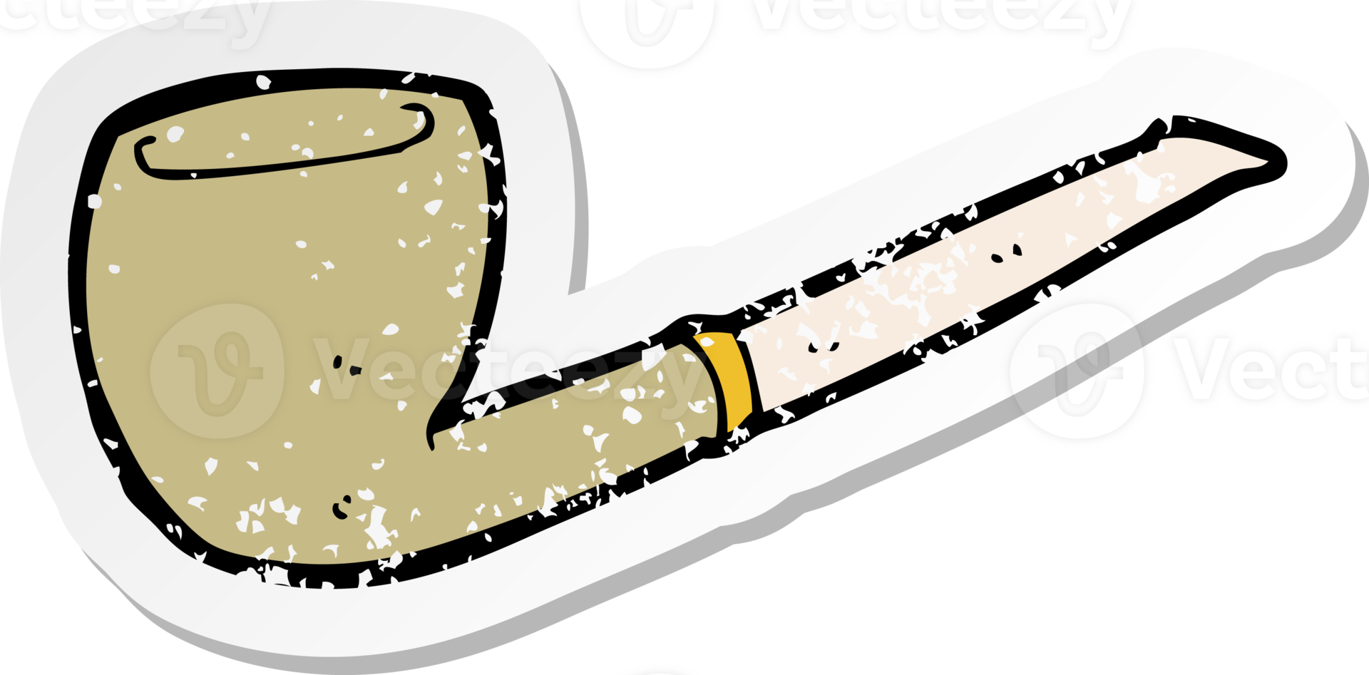 retro distressed sticker of a cartoon pipe png