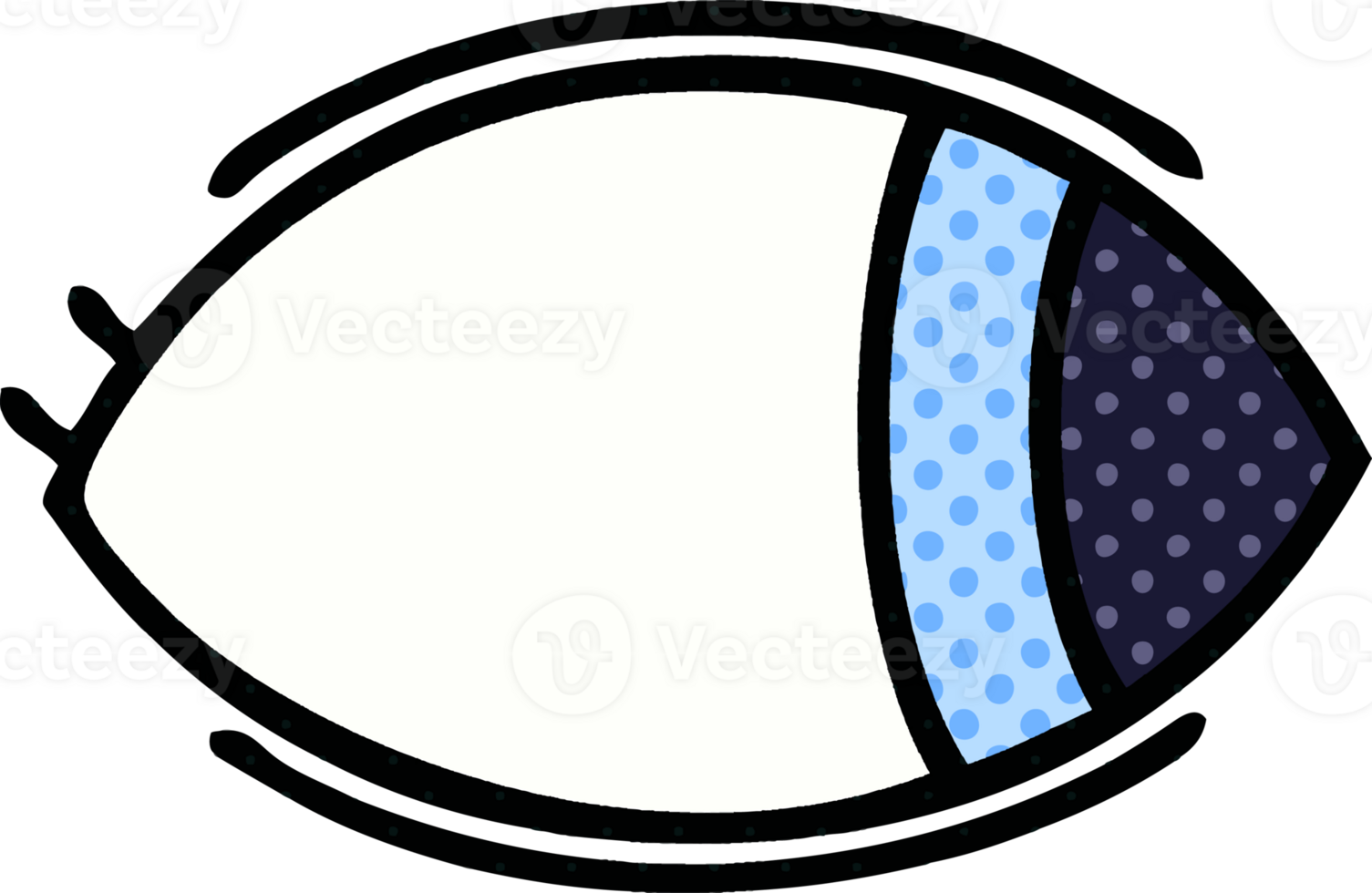 comic book style cartoon of a eye looking to one side png