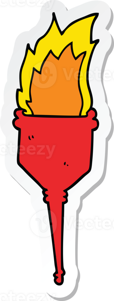 sticker of a cartoon flaming torch png