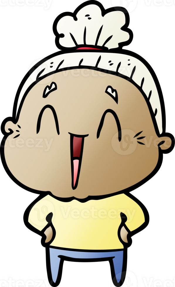 cartoon happy old lady png