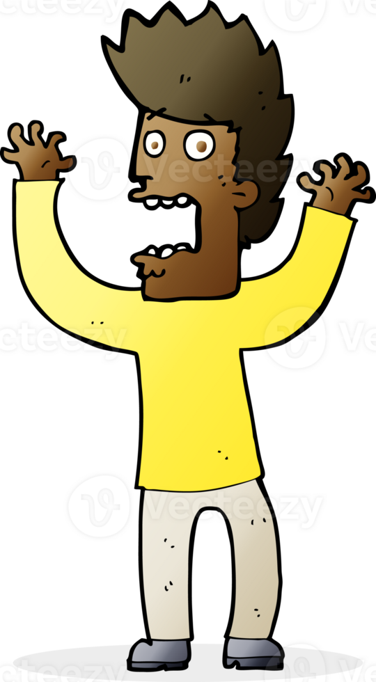cartoon terrified man png