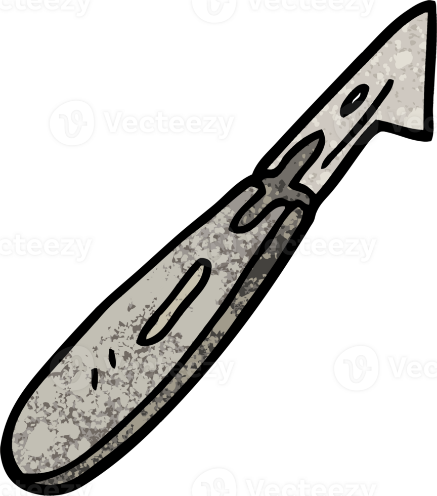 grunge texturerad illustration tecknad serie hantverk kniv png