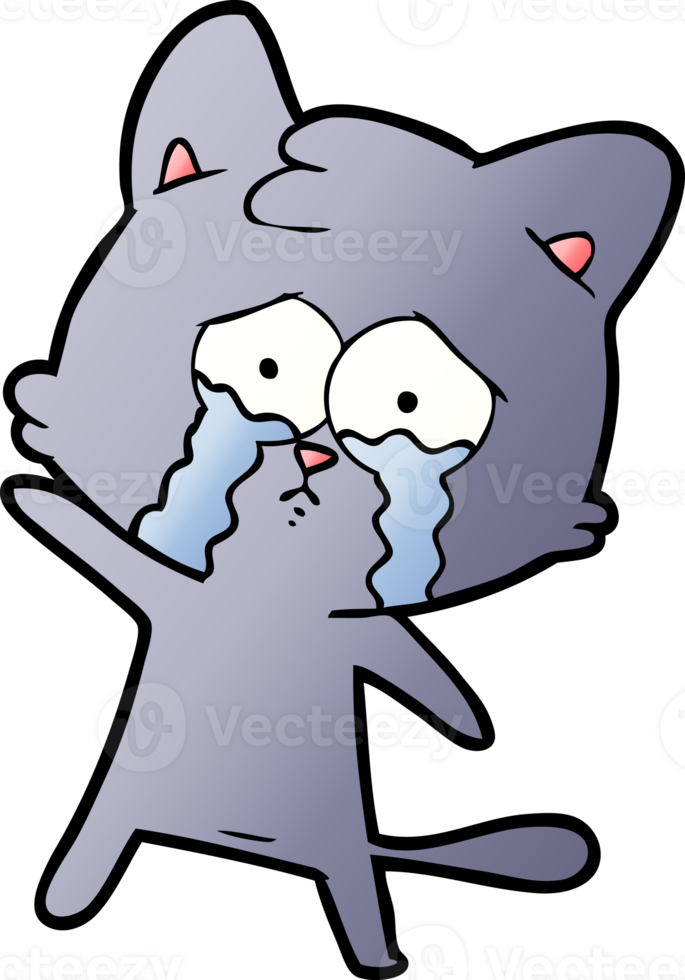 crying cartoon cat png