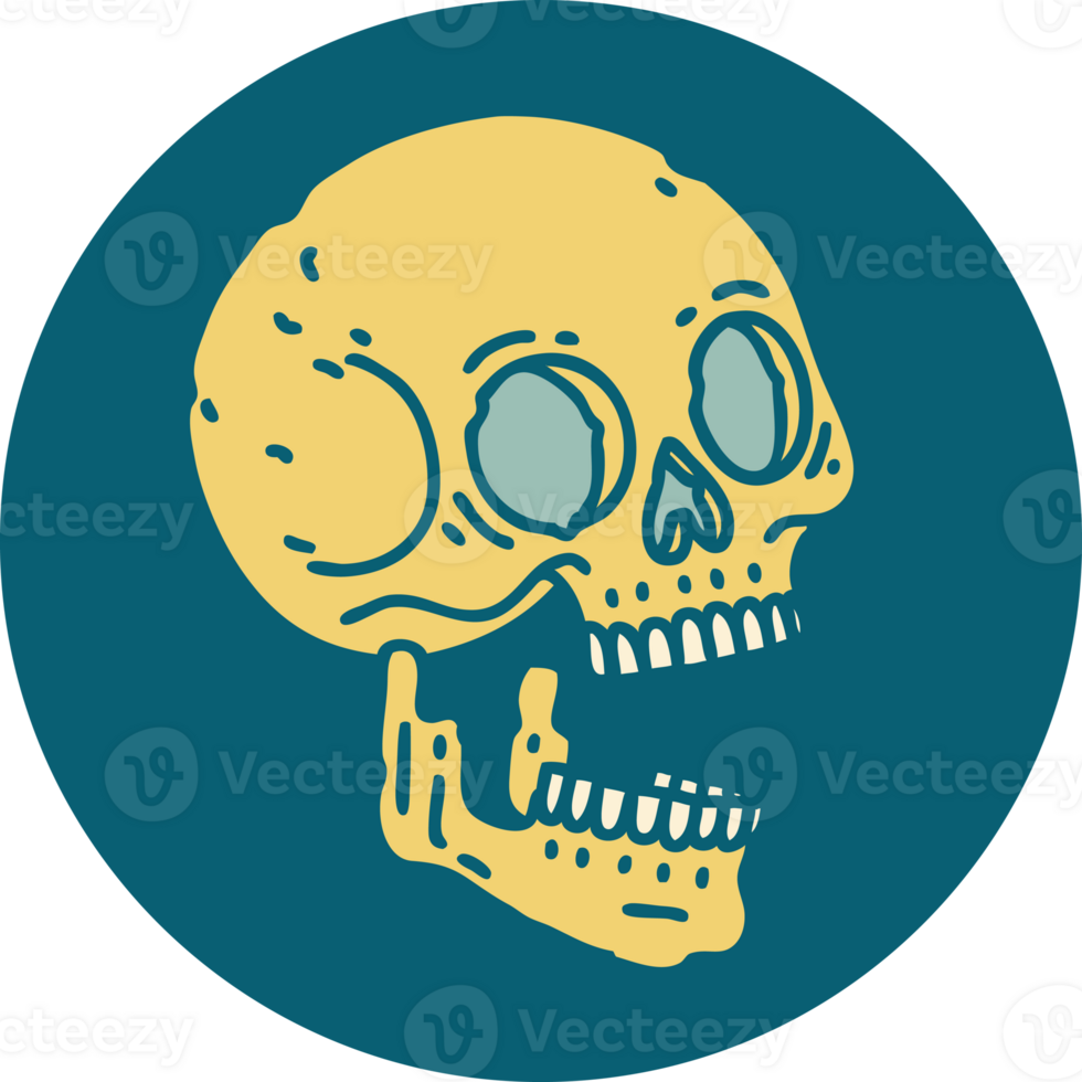 iconic tattoo style image of a skull png