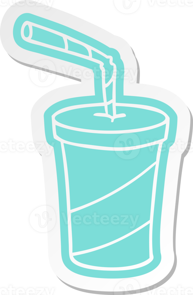 cartoon sticker of fastfood drink png