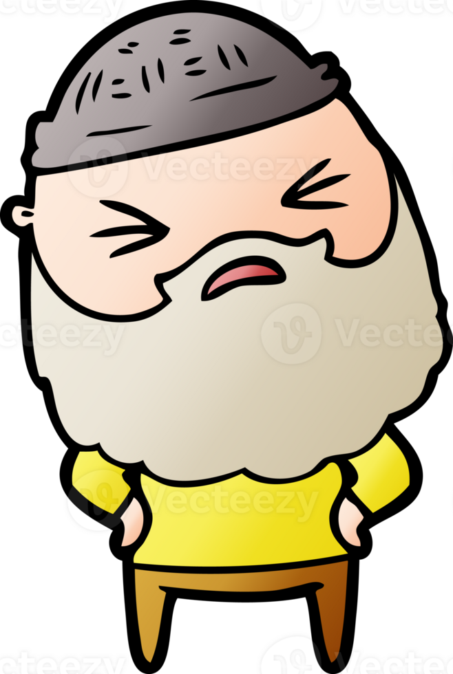 cartoon man with beard png