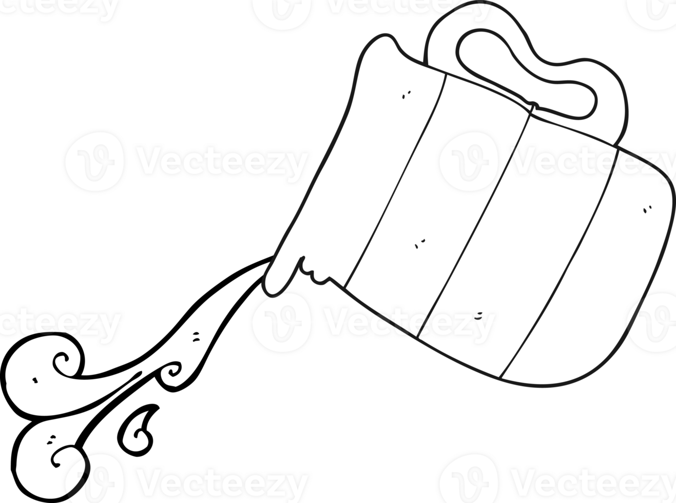 hand drawn black and white cartoon pouring milk jug png