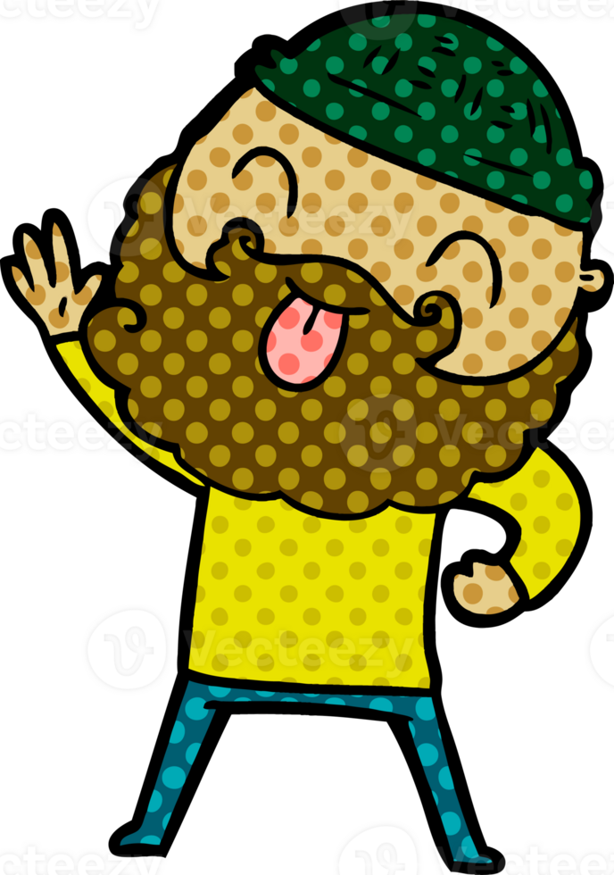 man with beard sticking out tongue png