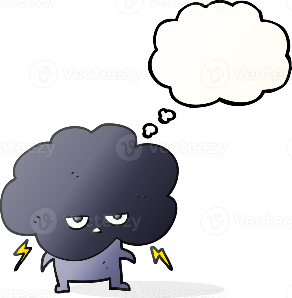 hand drawn thought bubble cartoon raincloud png