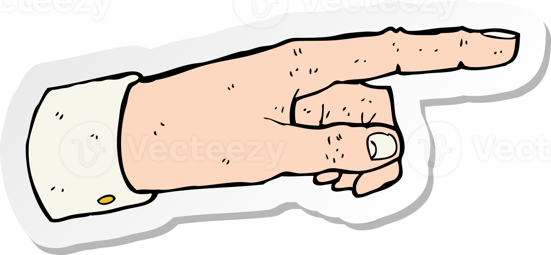 sticker of a cartoon pointing hand png