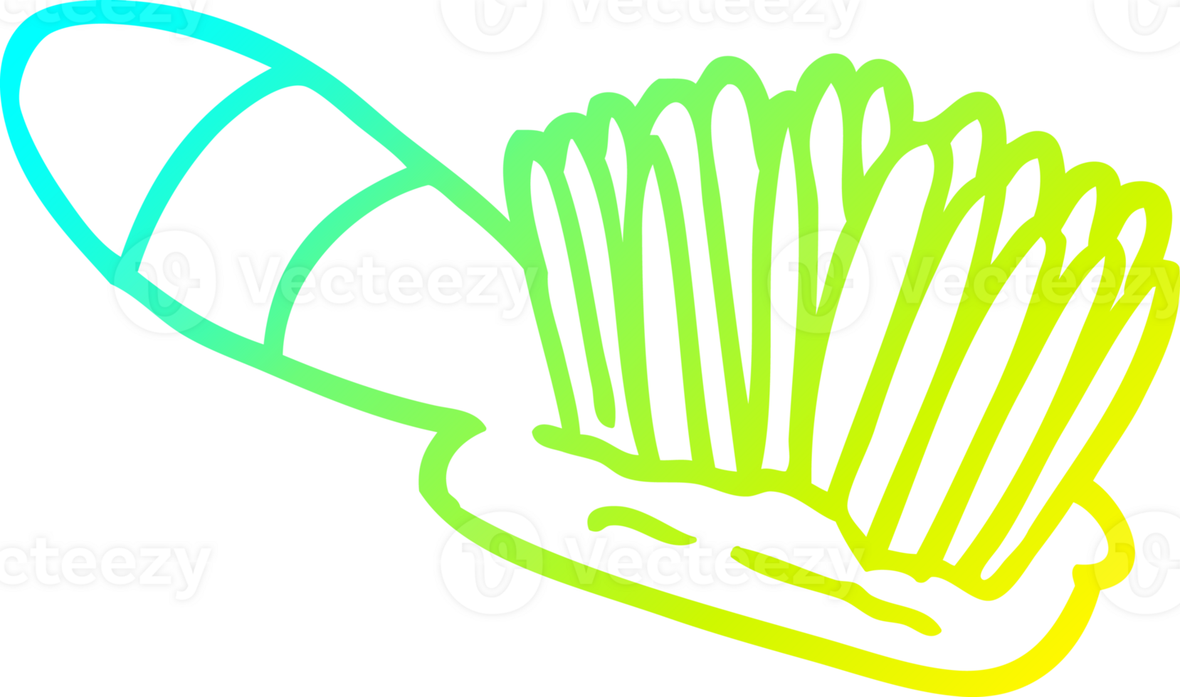cold gradient line drawing of a cartoon hair brush png