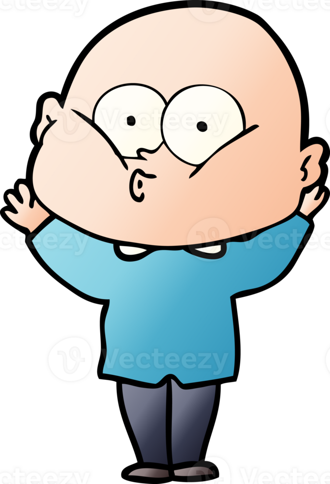 cartoon bald man staring png