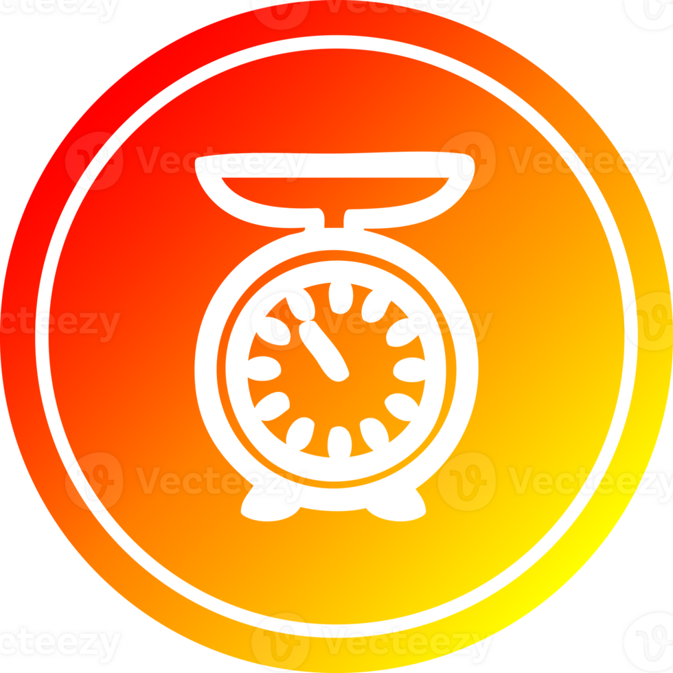 weighing scales circular icon with warm gradient finish png