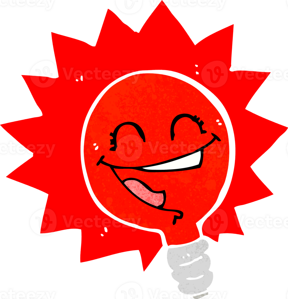 happy flashing red light bulb cartoon png