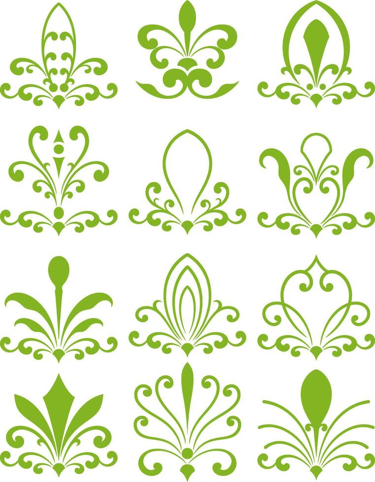 Set of decorative divider elements. Border florish collection. vector