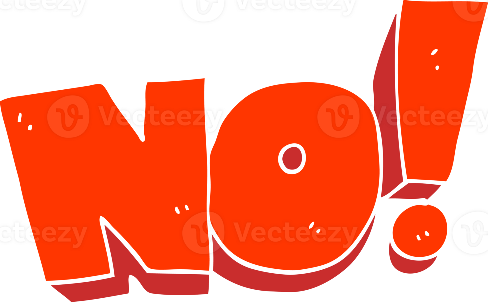 flat color illustration of NO shout png