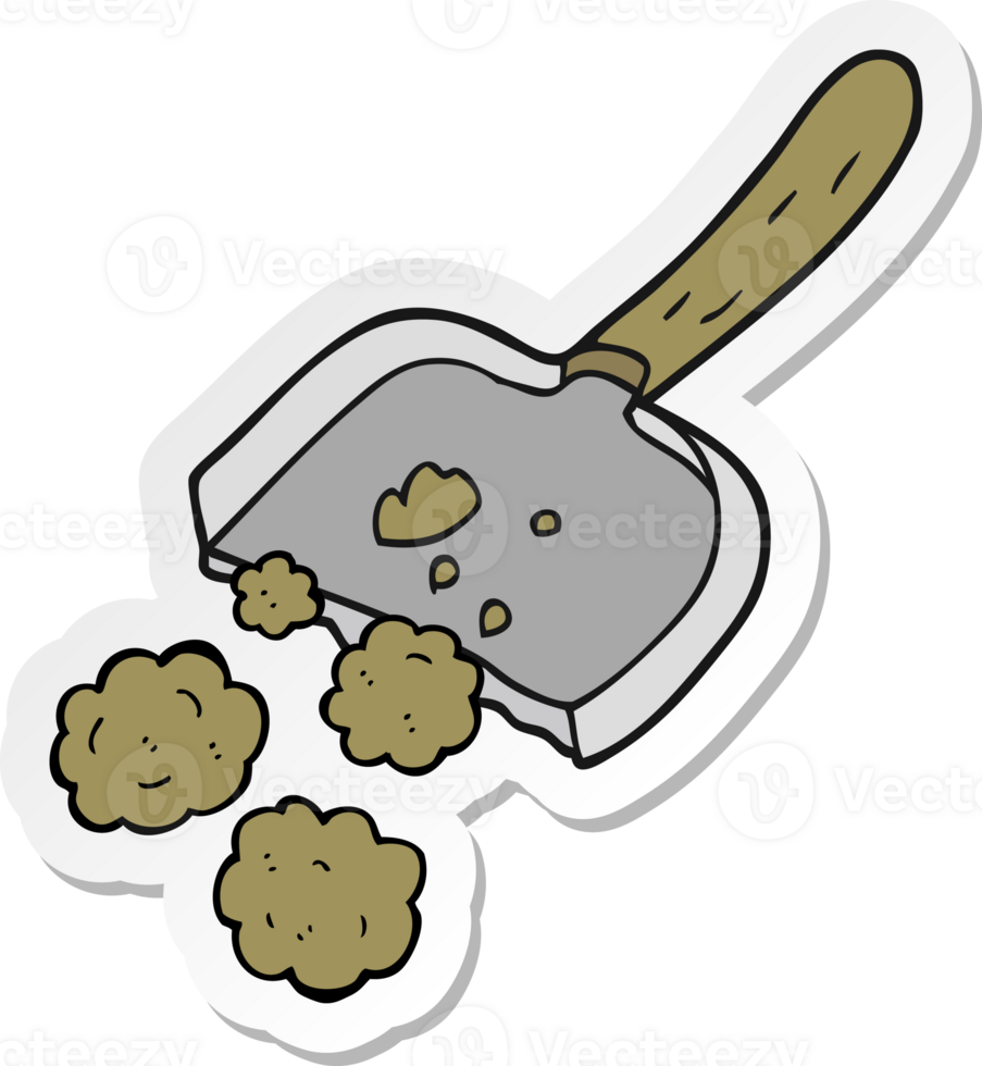 sticker of a cartoon dust pan png