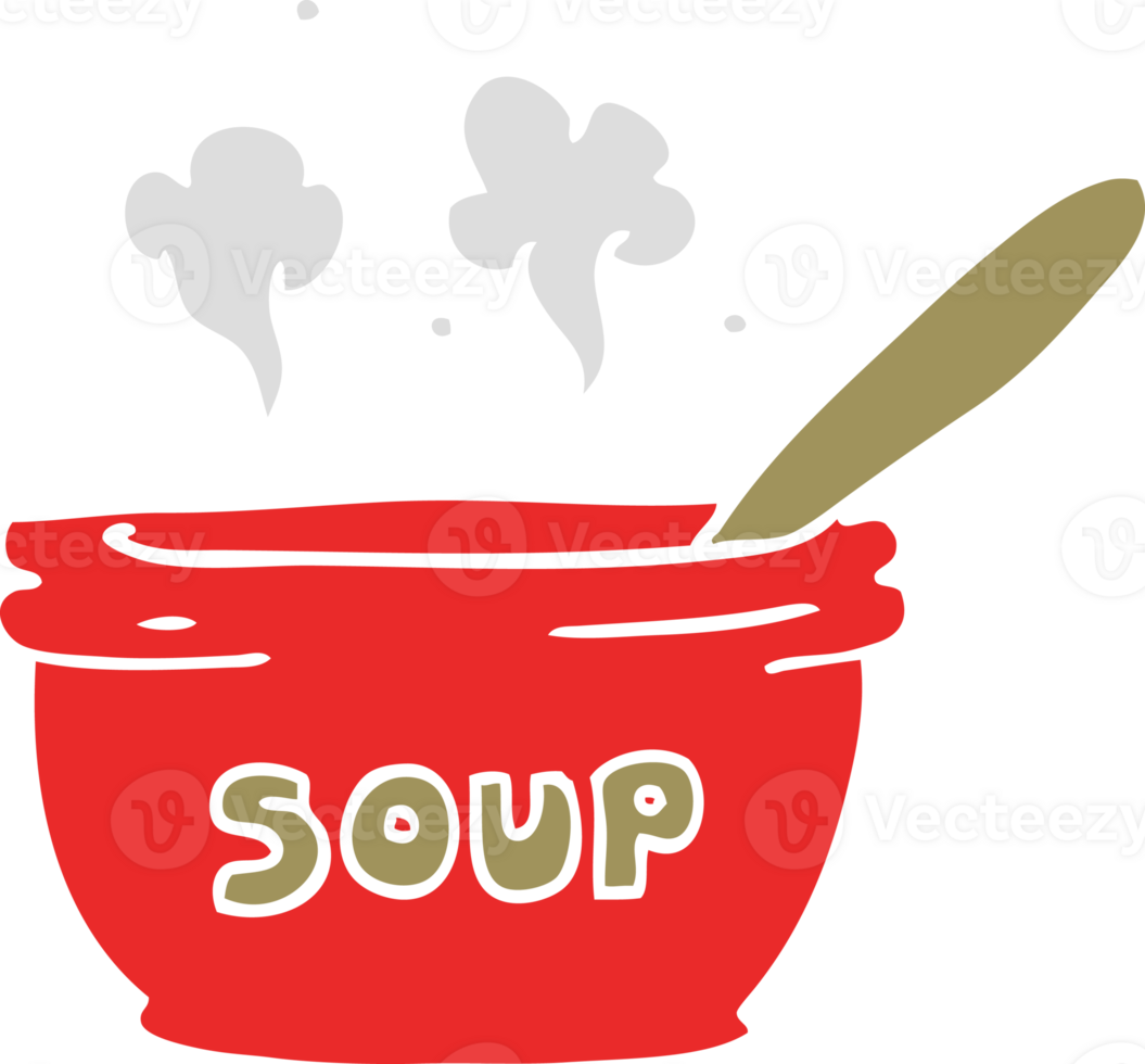 dessin animé doodle de soupe chaude png