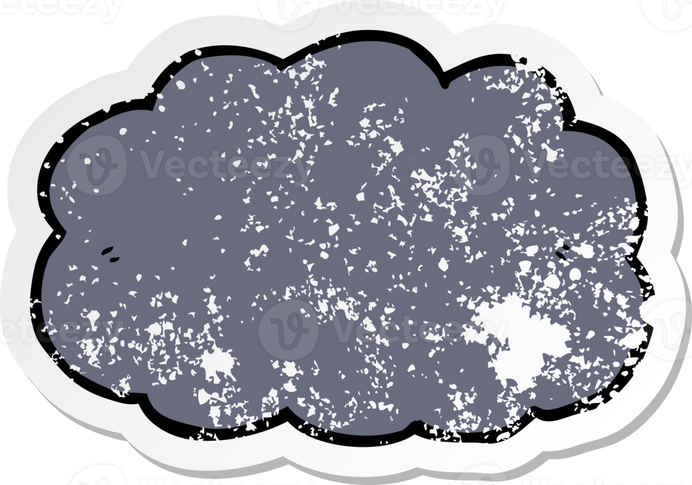 distressed sticker of a cartoon cloud png