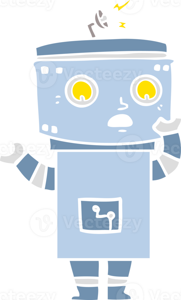 flat color style cartoon robot png