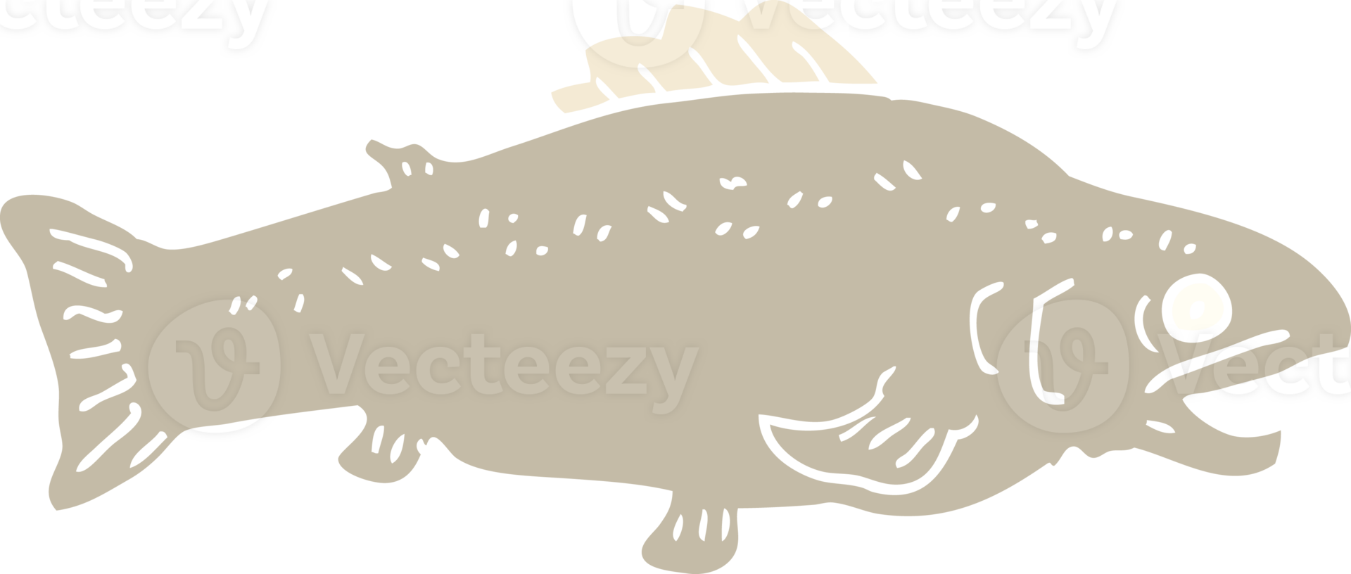 flat color illustration cartoon large fish png
