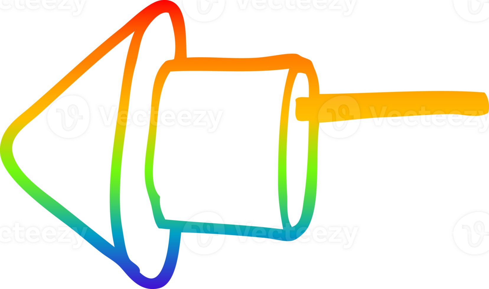 rainbow gradient line drawing of a cartoon firework png