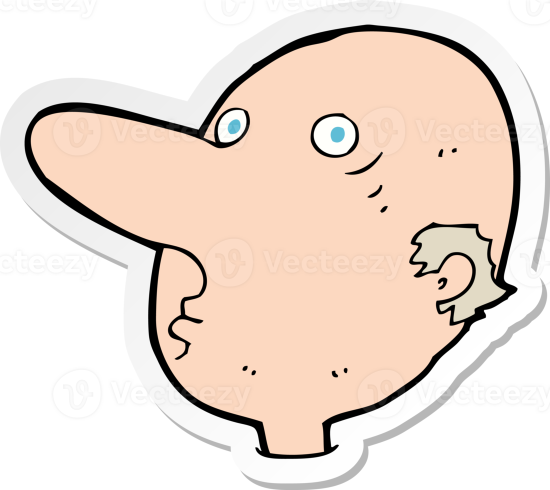 sticker of a cartoon balding man png
