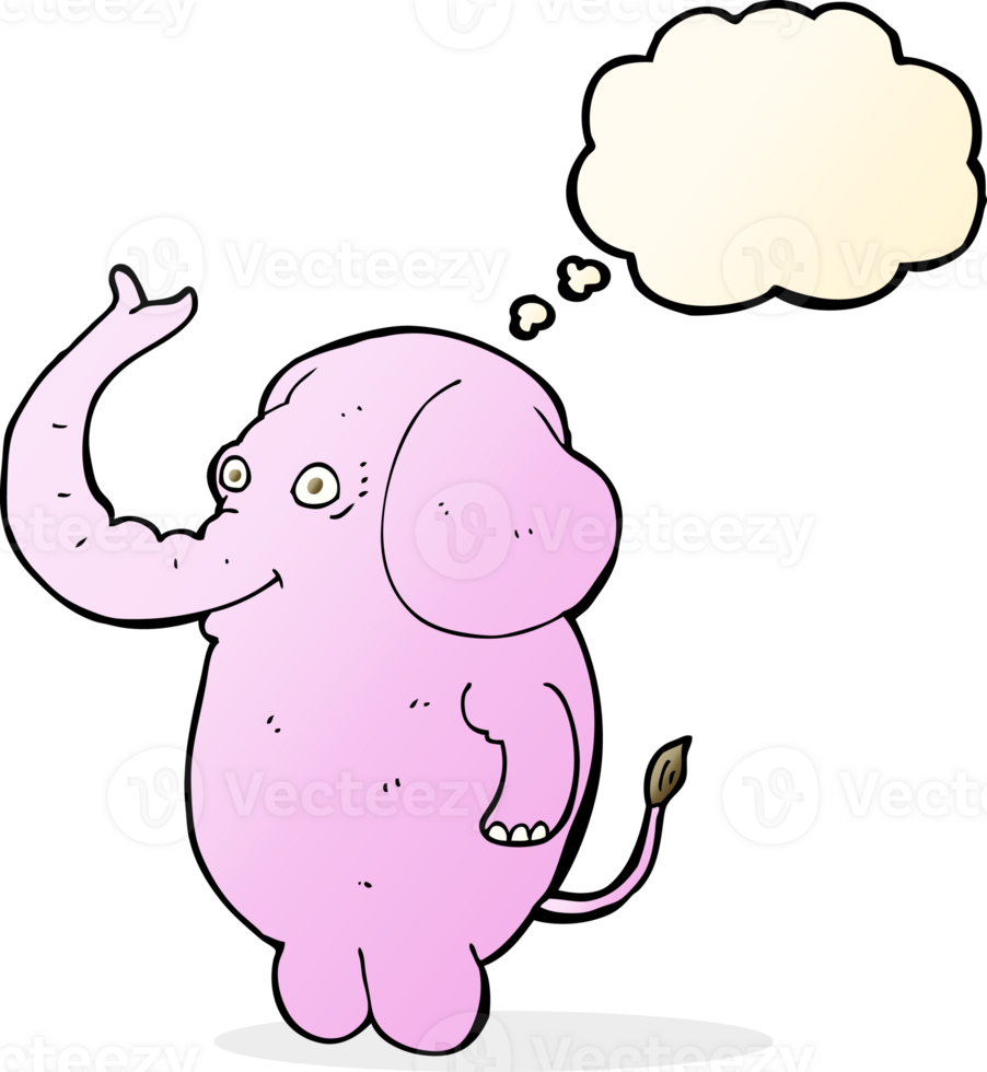 cartoon funny elephant with thought bubble png