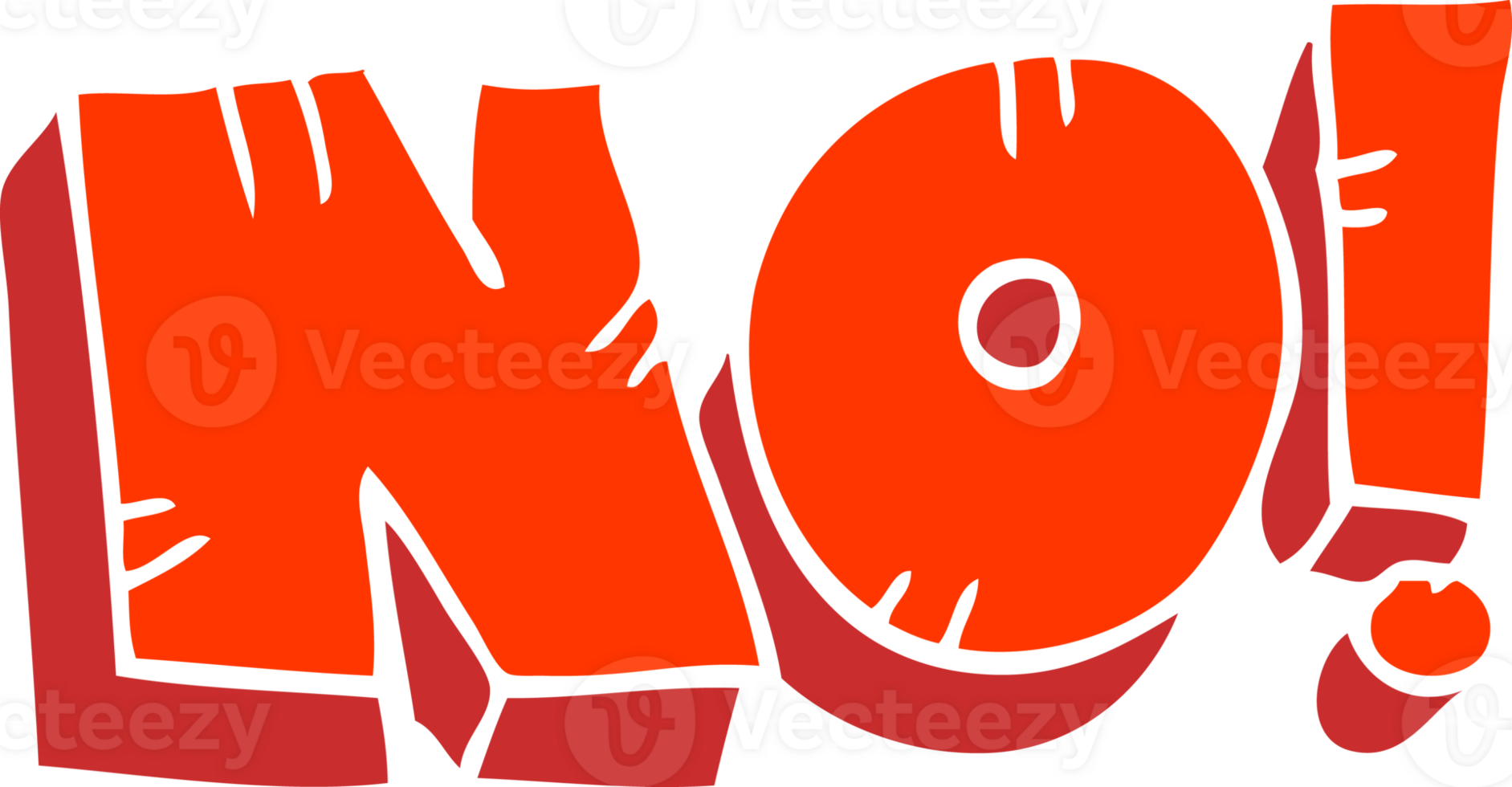 flat color illustration of NO shout png