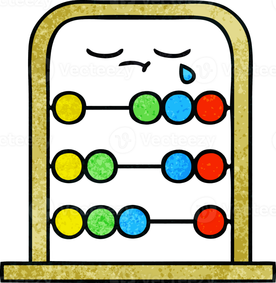 retro grunge texture cartoon of a abacus png