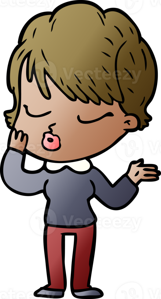 cartoon woman with eyes shut png