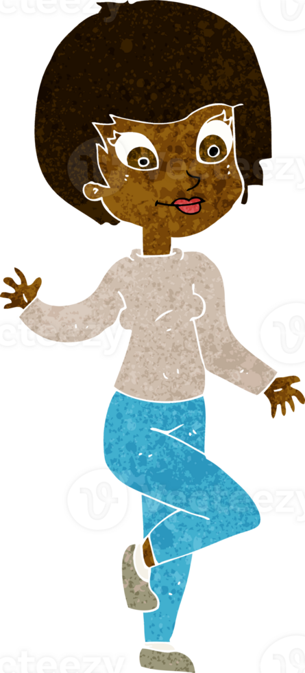 cartoon woman waving png
