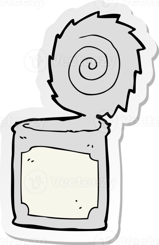 sticker of a cartoon open tin can png