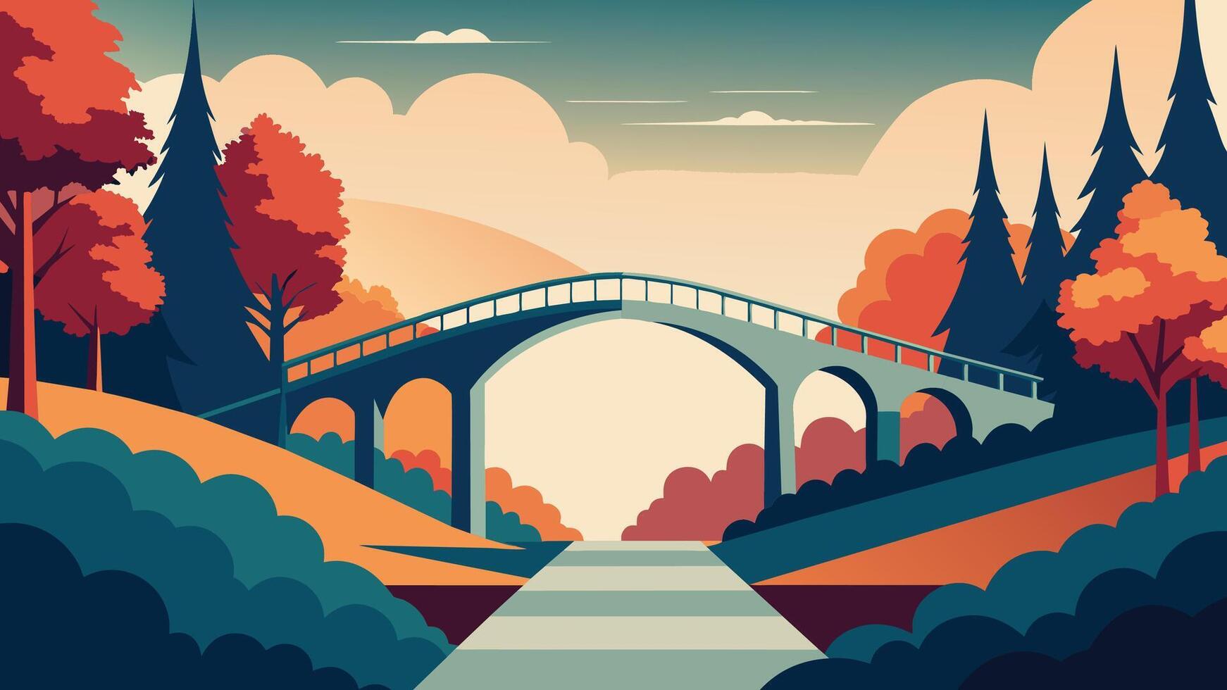 Gorgeous morning pznorama of Azalea and Rhododendron Park Kromlau, Germany, Europe. Incredible autumn view of Rakotz Bridge illustration vector