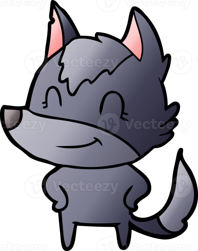 friendly cartoon wolf png