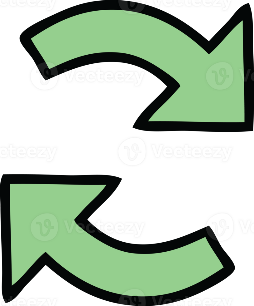cute cartoon of a recycling arrows png