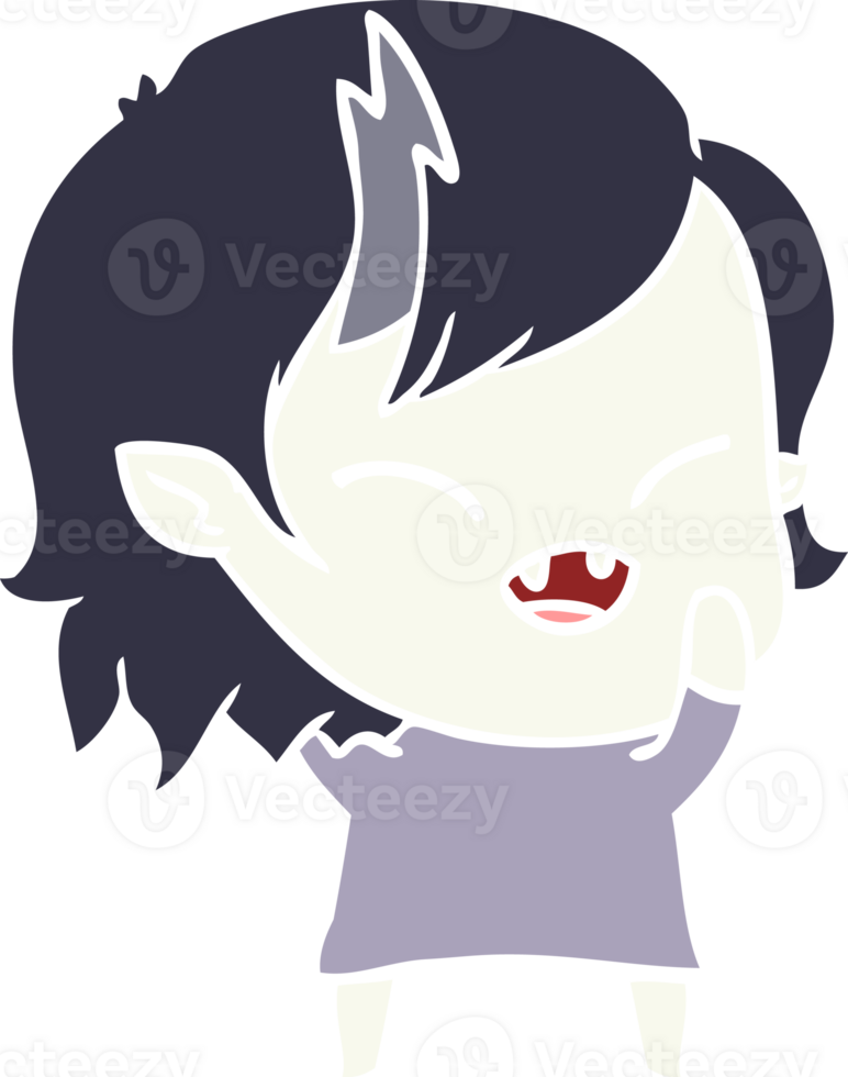 flat color style cartoon laughing vampire girl png