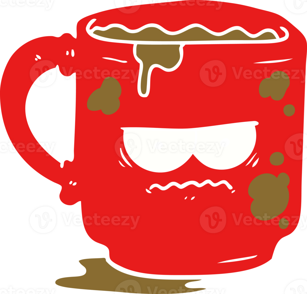flat color style cartoon dirty office mug png