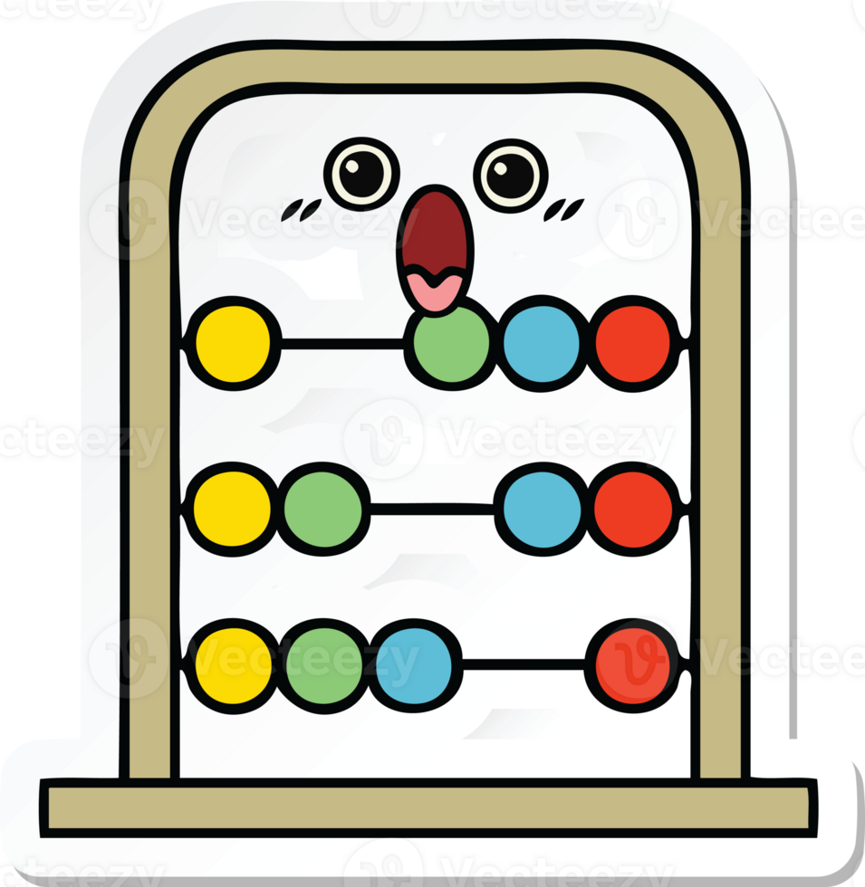 sticker of a cute cartoon abacus png