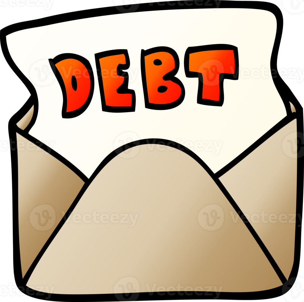 gradient illustration cartoon debt letter png