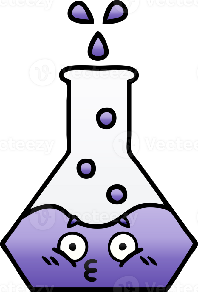 gradient shaded cartoon of a science beaker png