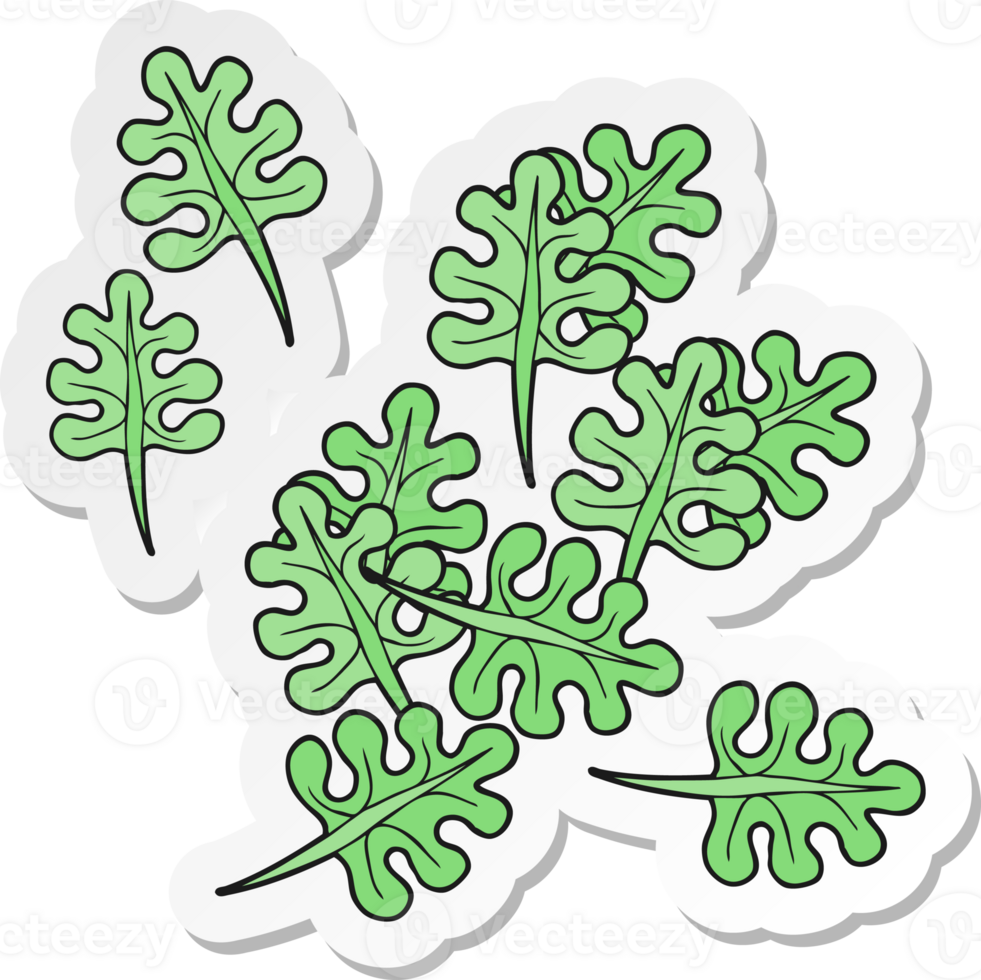 sticker of a cartoon leaves png