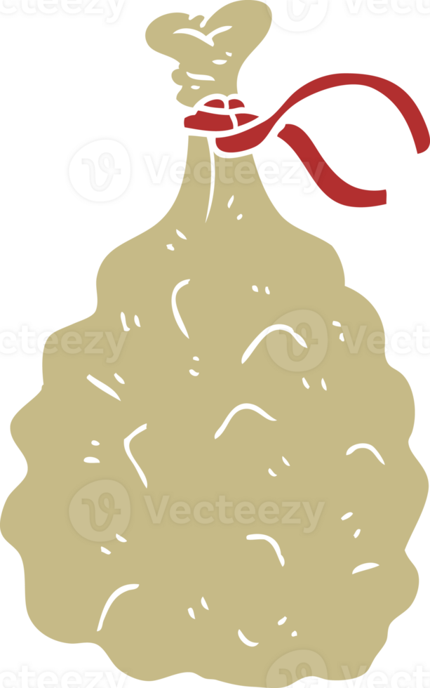 flat color illustration of sack png