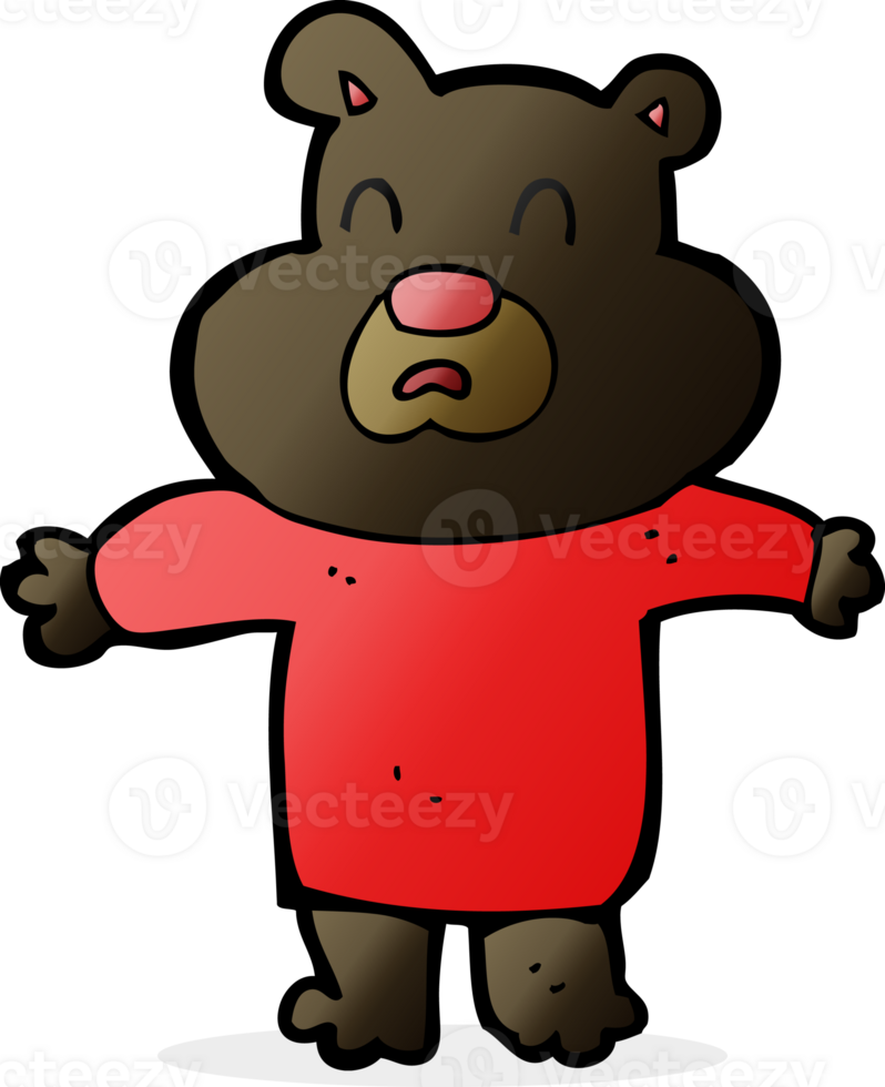 cartoon unhappy black bear png