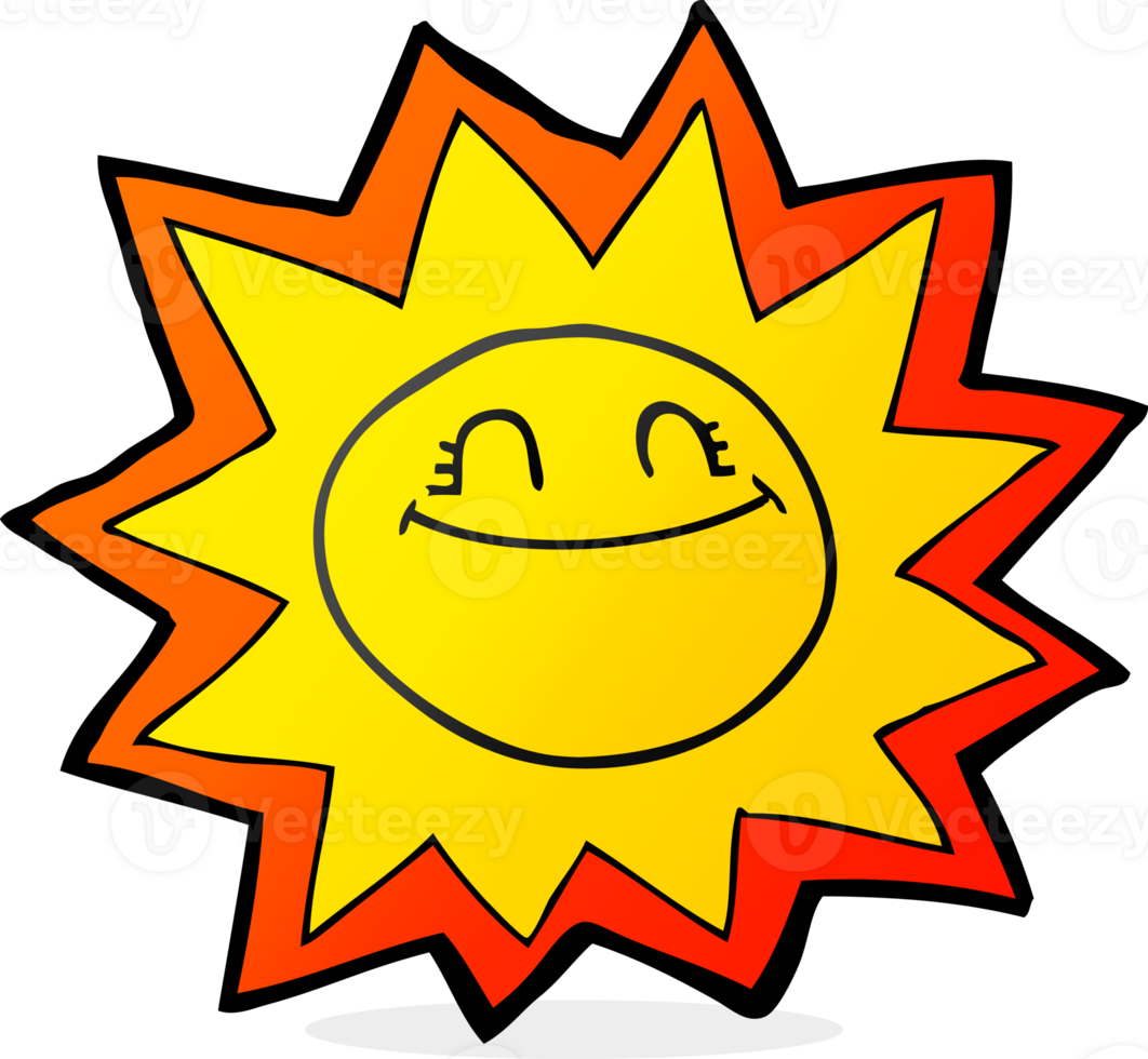 happy  hand drawn cartoon sun png