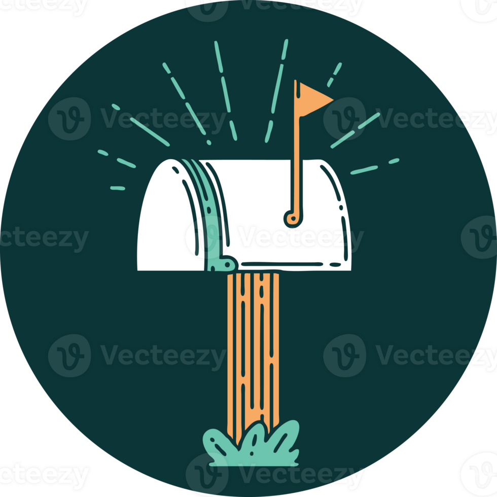 icon of a tattoo style closed mailbox png
