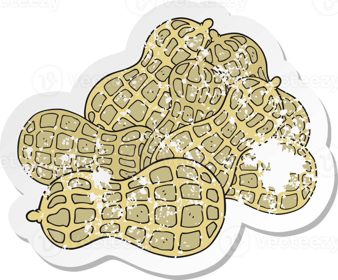 retro distressed sticker of a cartoon peanuts png