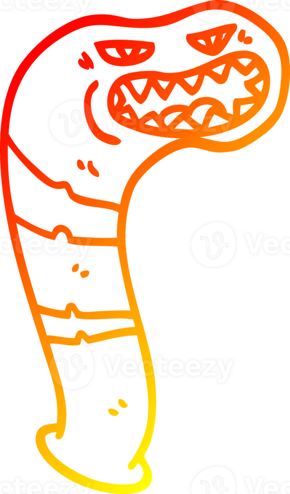 warm gradient line drawing of a cartoon monster leech png