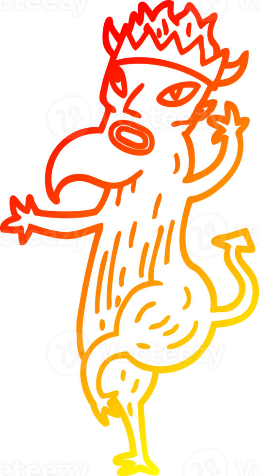 warm gradient line drawing of a cartoon devil png