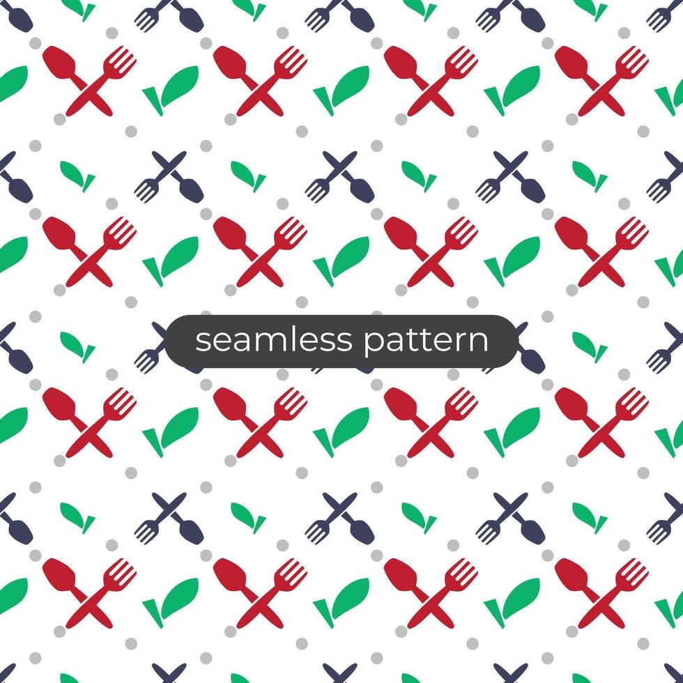 forks and spoon background with seamless patern style vector